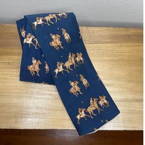 Rooster Square Bottom Cotton‎ Tie Navy Blue